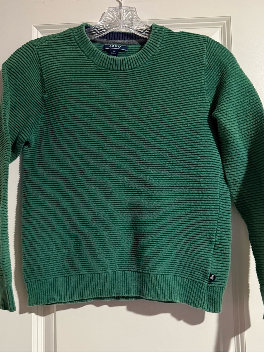 Izod boys ribbed green sweater size m